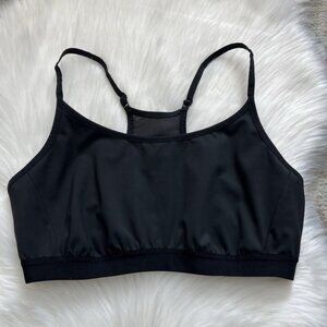 Duluth Trading Co Sports Bra Women L Black Unlined Mesh Adjustable Medium Impact